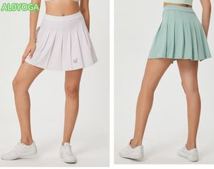 AL0YOGA-14 Femmes Yoga sport Tennis jupe femmes Anti lumière en plein air Fitness Yoga jupe Shorts séchage rapide jupes plissées