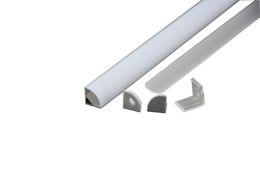 10X0.5M/lot AL6063 anodizado 60 perfil de aluminio LED de esquina y canal led tipo v para tira de led de gabinete smd5050,5630,3528