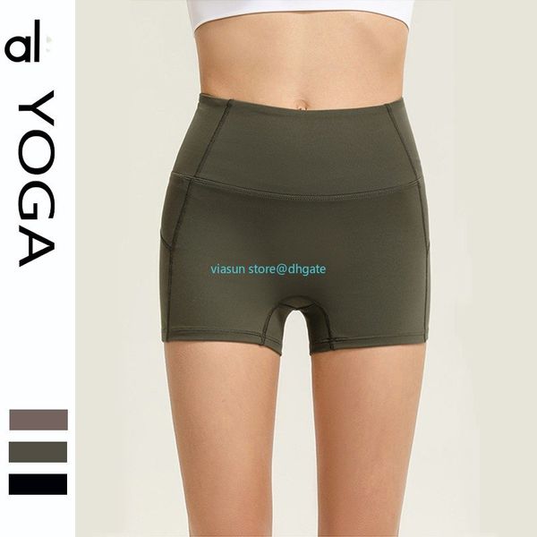 AL88 Tenues de yoga Costume Align Femmes Sports Taille haute Yoga Shorts 4 points Pantalons Running Fitness Gym Sous-vêtements Leggings d'exercices