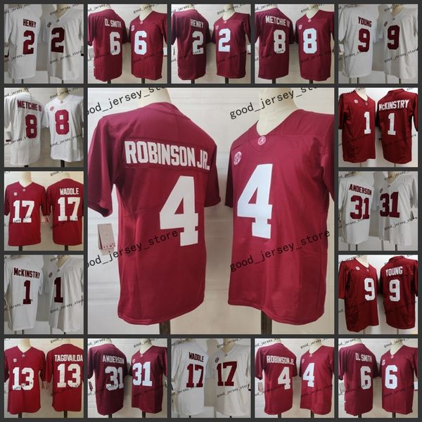 Alabama College Football Jersey 4 Jalen Milroe 9 Bryce Young 1 Kool-Aid McKinstry 17 Jaylen Waddle 31 Will Anderson III 6 Devonta Smith 2 Derrick Henry 13 Tagovalloa