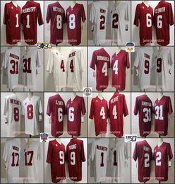 Alabama College voetbalshirts #4 Jalen Milroe #6 DeVonta Smith 24 Brandon Miller #9 Bryce Young #31 Anderson #2 Henry #13 Tagovailoa