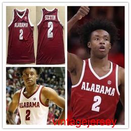 Alabama Crimson Tide # 2 Sexton NCAA Jersey Qualité Rouge Blanc Mens Youth College Basketball maillots Taille S-XXL