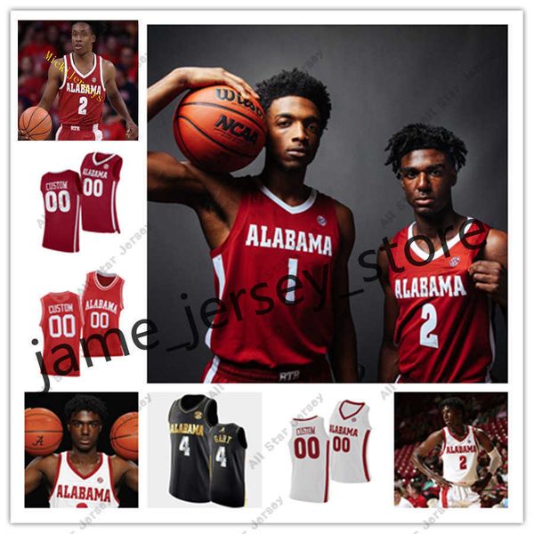 Maillot de basket-ball Alabama Crimson Tide 30 Adam Cottrell 3 Jd Davison 33 Rojas 15 Tyler Barnes 0 Noah Gurley