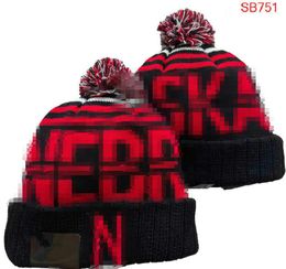 Alabama Crimson Tide Beanies Nebraska Huskers Beanie North American College Team Side Patch Winter Wool Sport Knit Hat Skull Caps a0