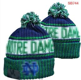 Alabama Crimson Tide Bonnets Notre Dame Fighting Irish Beanie North American College Team Side Patch Hiver Laine Sport Tricot Chapeau Crâne Casquettes A0