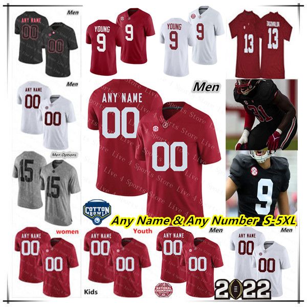 Alabama Crimson Tide Camisetas de fútbol americano universitario Brce Young Jalen Milroe Jase Mcclellan Jahmr Gibbs Traeshon Holden Prentice Jalen