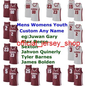 Alabama Crimson Tide Jerseys Jahvon Quinerly Jersey Tyler Barnes James Bolden Adam Cottrell College Basketball Jerseys Mens Custom Stitched