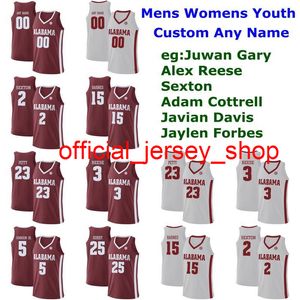 Alabama Crimson Tide Jerseys Javian Davis Jersey Jaylen Forbes Raymond Hawkins Britton Johnson College Basketball Jerseys Mens Custom Stitch