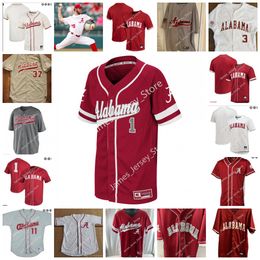 Maillot de baseball cousu Alabama Crimson Tide 50 Kobe Morris 25 Dylan Smith 7 Brett Auerbach 28 Tyler Gentry 8 Morgan McCullough 4 Joe Breaux 10 Sam Finnerty Brock Love