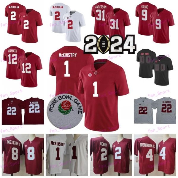 Maillot de football de l'Alabama Ty Simpson Bryce Young McKinstry Jase McClellan Jermaine Burton Brooks Anderson Jr. Gibbs Lawson Prentice Milroe