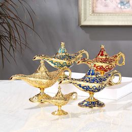 Aladdin Home Decor Wierookbranders Antieke Stijl Fee Tale Magic Lampen Theepot Genie Lamp Vintage Retro Toys voor kinderen Geschenken 210607