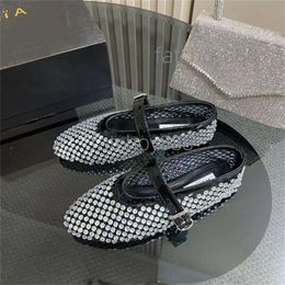 ALALA Designer Femmes Round Toe Flats New Fashion Bottom Robe Robe Hingestone Luxurious Leather Rivet Buckles Mary Jane Chaussures Nouvelles mocassins de ballet confortables