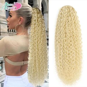 Alana Long Curly Wavy Ponytail Claign for Women Natural Synthetic Trawstring Ponytail Poix de cheveux Blond Fake Tail 240507