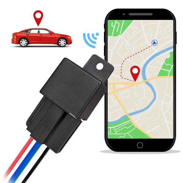 Alarme 1050V Relais de suivi de voiture Dispositif de suivi GPS GSM Locator Remote Contrôle Antitheft Support Coup Fuel ACC Système d'alimentation