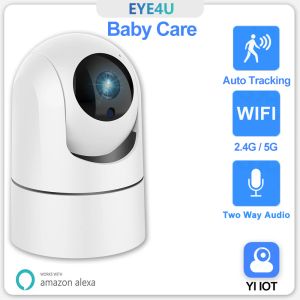 Alarm 1080p 5g wifi Baby Monitor Wireless HD Security IP Camera Auto Tracking 2way Audio Mother Kids Mini Camera Indoor Home Alexa Alexa