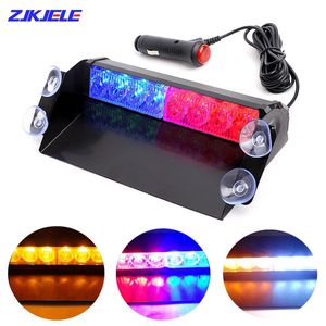 Alarm Accessories Auto Truck Emergency Flasher Dash Strobe Warning Light Day Running Sucker Flash Led Lights 8 LED's 3 Flitsende modi 12V 221101