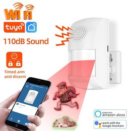 Accessoires d'alarme Tuya WiFi Smart Home Burglar Sensor Détecteur de mouvement infrarouge PIR Life APP Protection de sécurité Moniteur à distance 230428