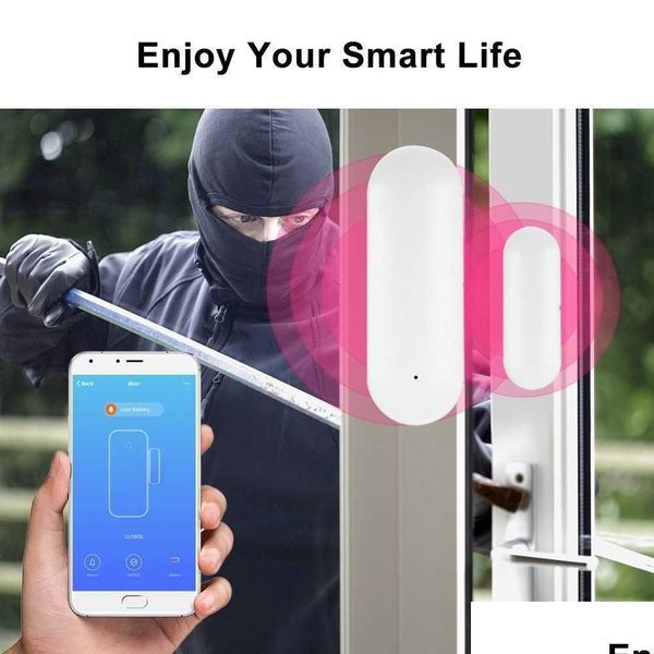 Accesorios de alarma Puerta inalámbrica Sensor de ventana Wifi Detector de intrusión inteligente Sistema de seguridad para el hogar Vigilancia de entrega de entrega Dhbi1