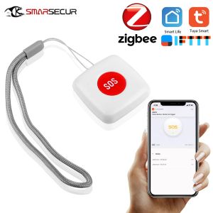 Alarm mini tuya zigbee oudere SOS -knop Waterdichte noodpanieksensor Alert Push to Mobile Home Automation Security Alarm System