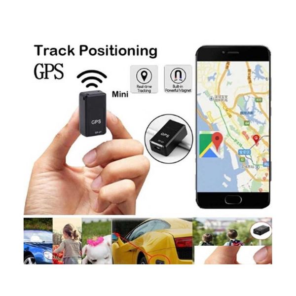 Alarme de sécurité Gf07 Mini voiture Gps Tracker Dispositif de suivi magnétique pour véhicule/voiture/personne/chien Locator Arrive Drop Delivery Mobiles Dhc03