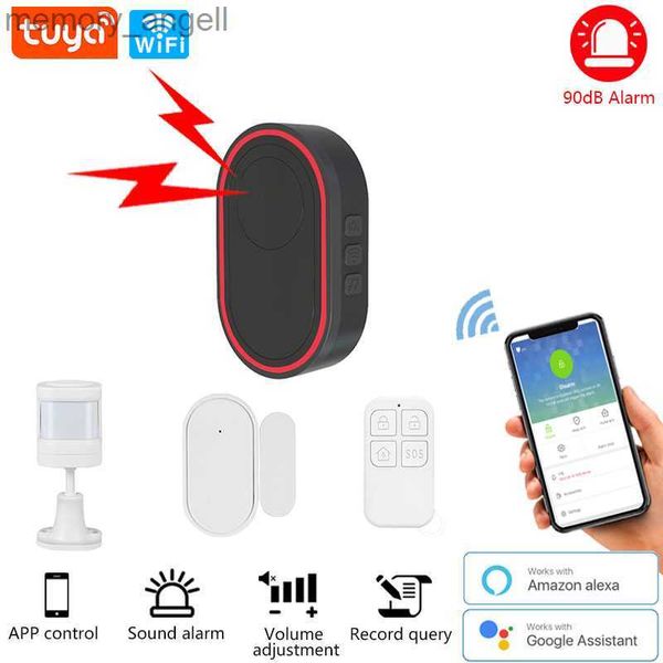 Systèmes d'alarme Système d'alarme de sécurité anti-cambriolage à domicile Tuya Smart WIFI fonctionne avec Alexa détecteur de mouvement anti-cambriolage capteur de fenêtre de porte de fumée caméra IP YQ230926