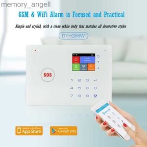 Sistemas de alarme DY-G66W GSM + WIFI Sistema de alarme sem fio Anti-roubo Home Phone Alarm Host Voice Intercom Timing Cloth Removal YQ230926