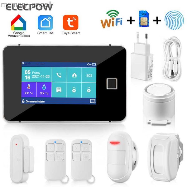 Systèmes d'alarme Elecpow sans fil Tuya maison intelligente WiFi GSM système d'alarme avec Radar infrarouge capteur de mouvement porte détecteur magnétique alarme de sécurité YQ230927