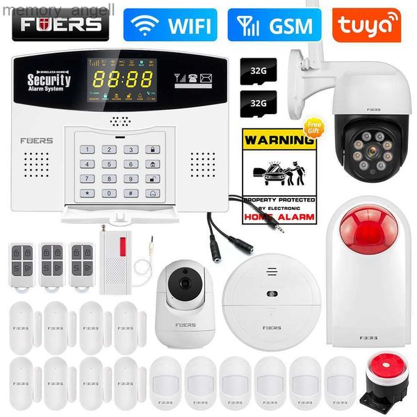 Systèmes d'alarme Fuers Tuya système d'alarme intelligent WIFI GSM alarme antivol système d'alarme maison intelligente couleur écran LCD capteur de mouvement de sécurité à domicile YQ230926