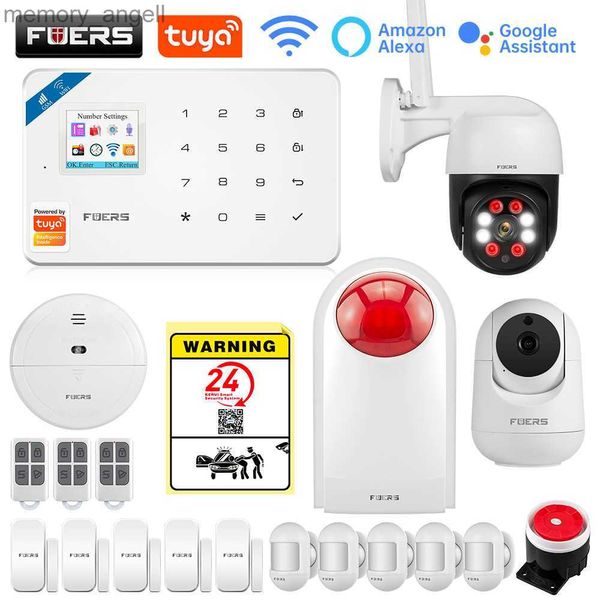 Sistemas de alarma FUERS W181 GSM WIFI Tuya Smart Home Sistema de alarma Kit 433 Mhz Sistema de seguridad de alarma inalámbrico Control de cámara IP Sensor de movimiento Sirena YQ230927