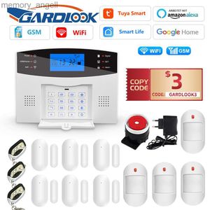 Systèmes d'alarme Système d'alarme GARDLOOK T2B pour la sécurité anti-cambriolage à domicile WiFi 433 MHz GSM alarme sans fil Tuya Smart House App contrôle YQ230927