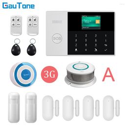 Sistemas de alarma GauTone PG105 WiFi 3G Sistema inalámbrico Seguridad antirrobo para el hogar con detector de humo Sensor de movimiento Control de aplicación