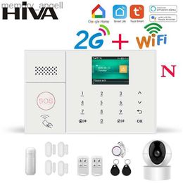 Systèmes d'alarme HIVA Wifi GSM système de sécurité antivol pour la maison 4G Kit de système d'alarme sans fil Smart Life Tuya app contrôle fonctionne avec Alexa YQ230926