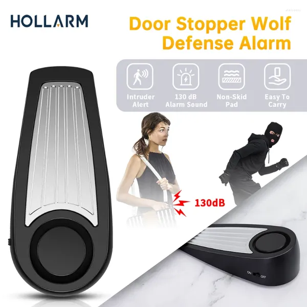 Systèmes d'alarme Hollarm Butée de porte 120dB Anti-vol Accueil Sécurité Détection de sécurité Wedge Butée de porte pour appartement de voyage