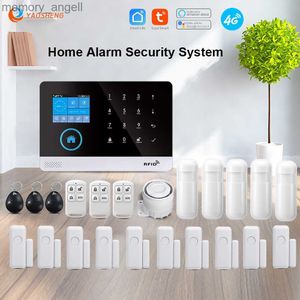 Sistemas de alarma Alarma para el hogar Sistema de alarma de seguridad para el hogar WIFI inalámbrico 4G para la aplicación Tuya con sensor de movimiento para mascotas Detector de humo Alarma de seguridad de gas YQ230927