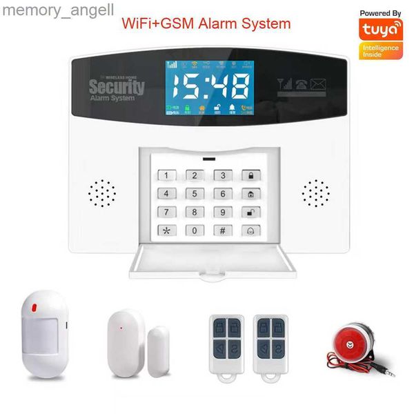 Systèmes d'alarme Sécurité à domicile 4G GSM système d'alarme couleur écran soutien 2.4G WiFi Tuya APP contrôle intelligent PIR détecteur de mouvement porte ouverte alarme YQ230926