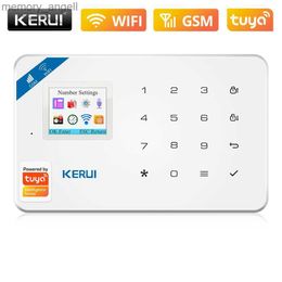 Sistemas de alarma KERUI Sistema de alarma de seguridad para el hogar inteligente WiFi inalámbrico GSM Aplicación de control Tuya Operación de pantalla a color de 1,7 pulgadas Mensaje de voz Host YQ230927