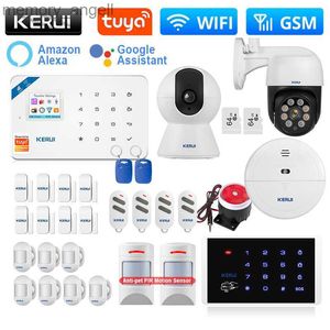 Sistemas de alarma KERUI W181 Sistema de alarma Sensor de movimiento WIFI GSM Alarma Kit de inicio Soporte Alexa Tuya Smart/Smart Life APP Sensor de puerta Antirrobo YQ230927