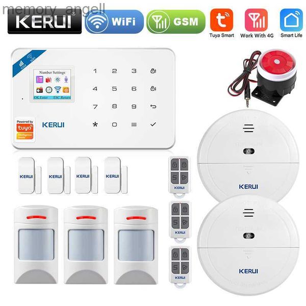 Sistemas de alarma KERUI W181 GSM Tuya WIFI Seguridad para el hogar Anti ladrón de mascotas Sistema de alarma de seguridad inteligente Detector de movimiento Sensor de ventana de puerta YQ230926