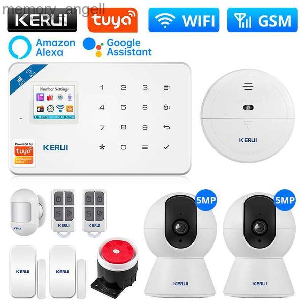 Systèmes d'alarme KERUI W181 Tuya système d'alarme avec capteur de mouvement alarme antivol WIFI GSM unité centrale panneau d'alarme Smart Life APP contrôle YQ230927