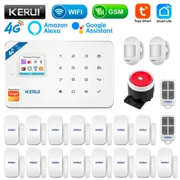 Alarmsystemen KERUI W184 4G/WIFI-systeem met anti-huisdier bewegingssensor Controle KIT GSM-paneel Tuya-beveiliging Draadloos Smart Home-apparaat