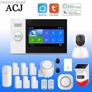 Sistemas de alarma PG-107 Tuya Wireless WIFI GSM Sistema de alarma antirrobo para el hogar Cámara IP Sensor de movimiento PIR Sensor de puerta Kit de alarma de seguridad Control de aplicación YQ230927