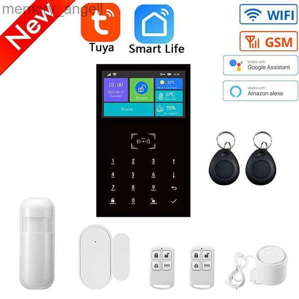 Sistemas de alarma PG109 433MHz Tuya 4,3 pulgadas Pantalla WIFI GSM RFID Tarjeta Sistema de alarma antirrobo Seguridad para el hogar DIY Alarma Smart Life YQ230927