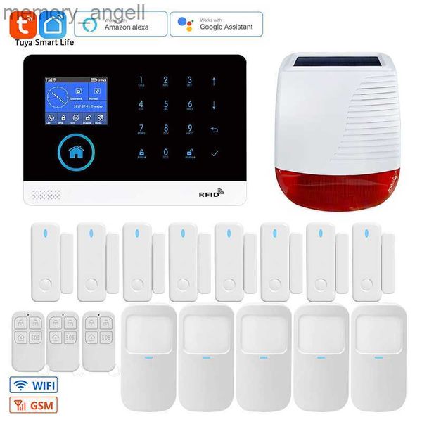 Systèmes d'alarme Système d'alarme intelligent Wifi GSM Tuya système d'alarme de sécurité à domicile PG103 433 MHz détecteurs APP contrôle sans fil LCD clavier tactile sirène YQ230926