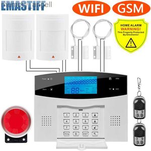 Systèmes d'alarme Tuya système d'alarme intelligent WIFI fil sans fil alarme antivol système d'alarme GSM à la maison avec 433 mhz capteur de mouvement de fumée de sécurité à la maison YQ230927