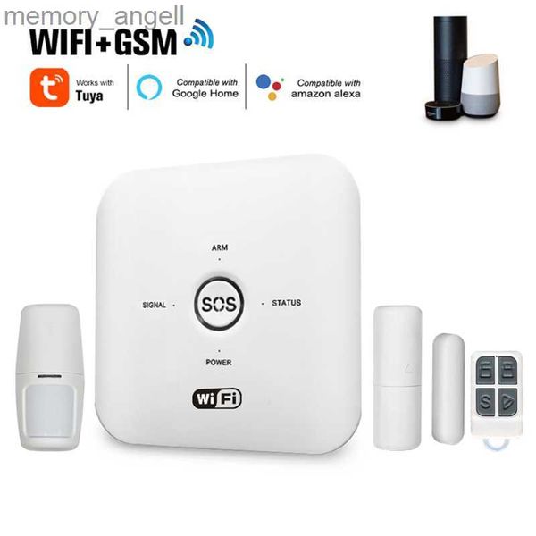 Systèmes d'alarme Tuya Smart WiFi GSM Home Security Sécurité Système d'alarme PIR Remote 100-240V Le système d'alarme fonctionne avec Alexa Assistant YQ230926