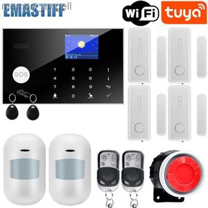 Systèmes d'alarme Tuya Smart Wiless WiFi GSM Home Security Sécurité Système d'alarme avec détecteur de capteur de mouvement sans fil compatible avec Alexa YQ230927