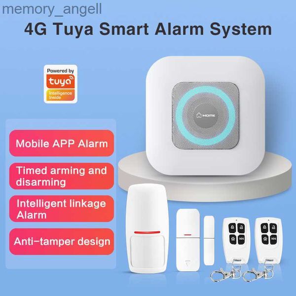 Sistemas de alarma Tuya Smartlife APP Control remoto 4G Sistema de alarma antirrobo Seguridad para el hogar PIR Sensor de movimiento Detector de contacto de puerta YQ230927
