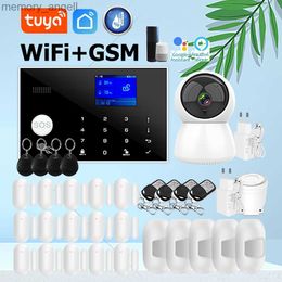 Systèmes d'alarme Tuya WiFi GSM Sécurité à domicile Système d'alarme Système de support Température Humidité 433MHz Contrôle des applications Smart Life Alexa YQ230927