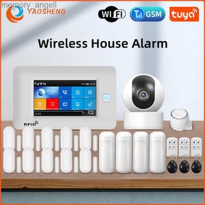 Alarmsystemen Tuya WiFi GSM Wireless Burglar Home Security Alarm System Smart Life met IP Carema compatibel met Alexa en YQ230927