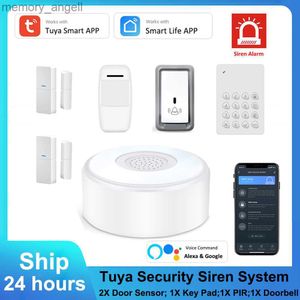 Systèmes d'alarme Tuya WiFi RF Sirène Alarme Système d'alarme de sécurité à domicile sans fil fonctionne avec Alexa Voice Commande Smart Life App Controly YQ230927